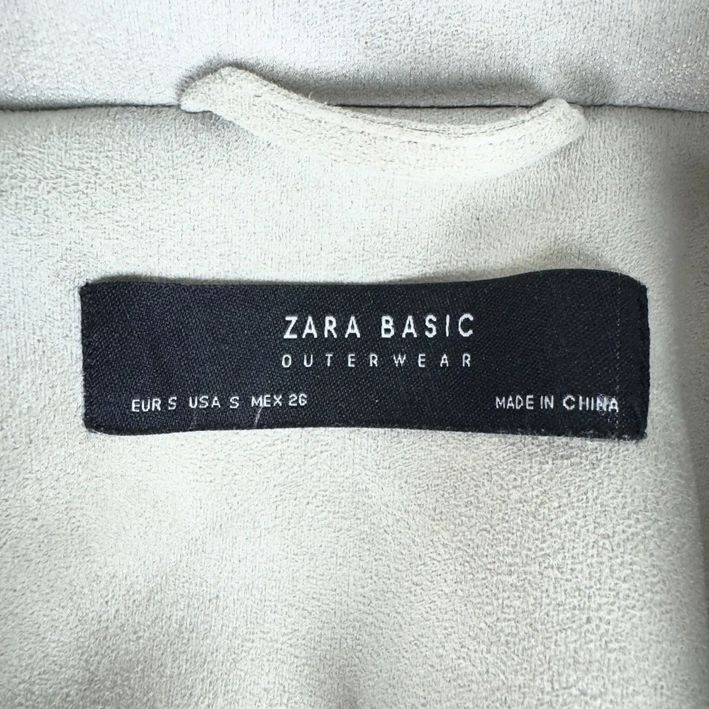 Zara Basic Beige Faux Suede Moto Jacket - Picture 8 of 8
